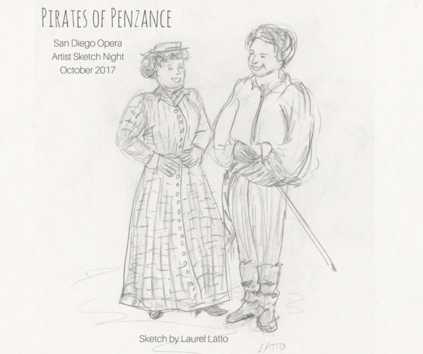 San Diego Opera Sketch Night Drawing by Laurel Latto