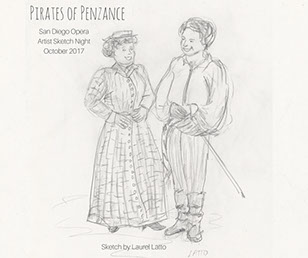 San Diego Opera Sketch Night Drawing by Laurel Latto