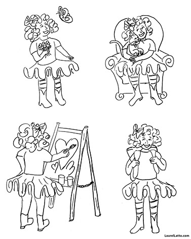 Children's Book Illustrator Portfolio Black and White Art by Laurel Latto