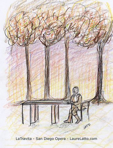 San Diego Opera Sketch Night Drawing by Laurel Latto