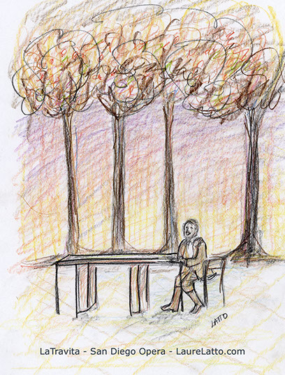 San Diego Opera Sketch Night Drawing by Laurel Latto
