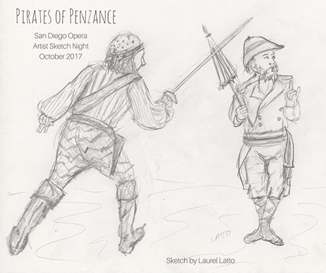 San Diego Opera Sketch Night Drawing by Laurel Latto