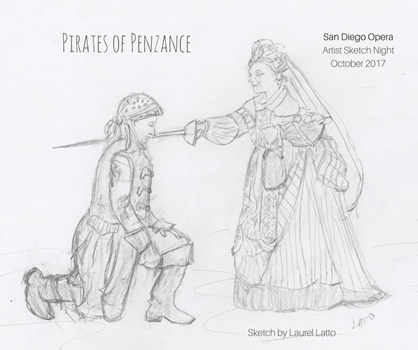 San Diego Opera Sketch Night Drawing by Laurel Latto