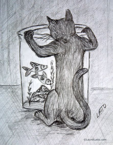 Children's Book Illustrator Portfolio Black and White Art by Laurel Latto