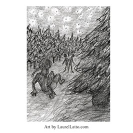Children's Book Illustrator Portfolio Black and White Art by Laurel Latto